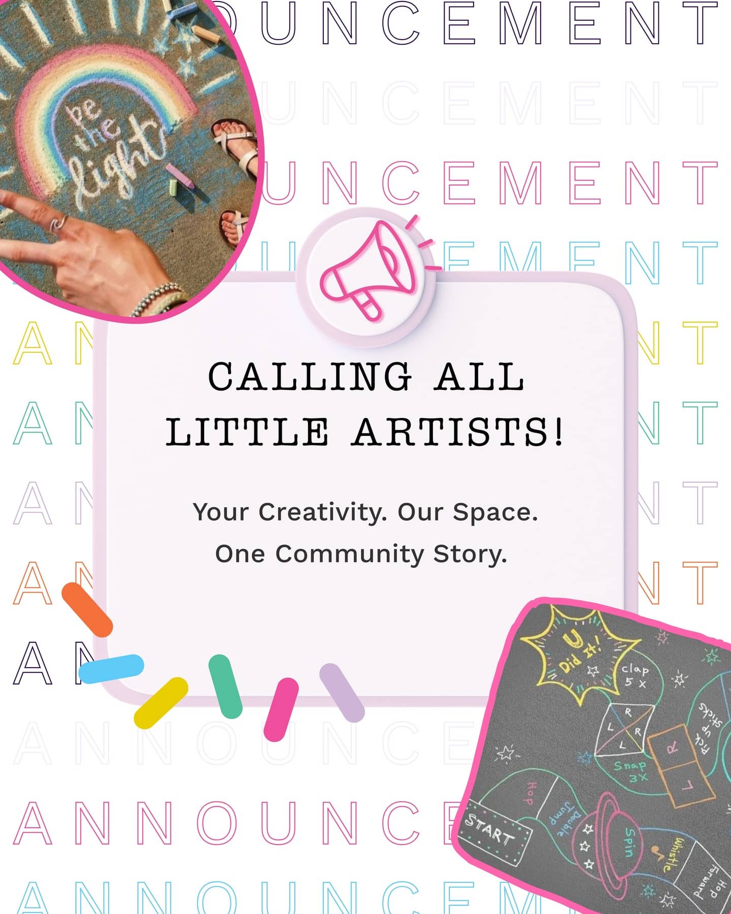 ✨ We’re officially getting ready to start construction! ✨
And before we seal our floors, we want our community, especially our young artists, to help bring Froyo & Fido to life.

🎨 CALLING ALL LITTLE ARTISTS!
We’re creating a colorful, hopscotch-style path inside the shop inspired entirely by local kids. Think swirls, paw prints, sprinkles, stars—anything joyful that makes people hop, skip, smile, and swirl as they walk through our space.

🖍️ THE TASK
Design a fun, playful chalk-art style idea that could live on our floor.
• Bright, happy, and full of personality
• Hopscotch-type path or inspiring note
• Totally you

📅 Contest Deadline: 12/31

🏆 WHAT SELECTED WINNERS GET
Winners will receive a Sprinkle Squad Member Pass, which includes:
• Froyo Fridays: 50% off froyo every Friday in 2026
• VIP Access: Invitation to our Grand Opening party
• Skip-the-Line: Move to the front anytime in 2026
• Birthday Treat: Free froyo + a dog treat during your birthday week
• Exclusive Perk: Help name a topping combo on our menu

This shop is being built for the community, by the community and we can’t wait to see what your creativity brings to life. 💛

👉 Submission details are in the post graphics. We’re so excited to see your ideas!